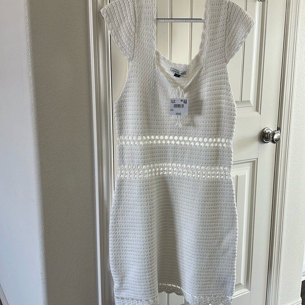 White crochet summer dress-A&E
